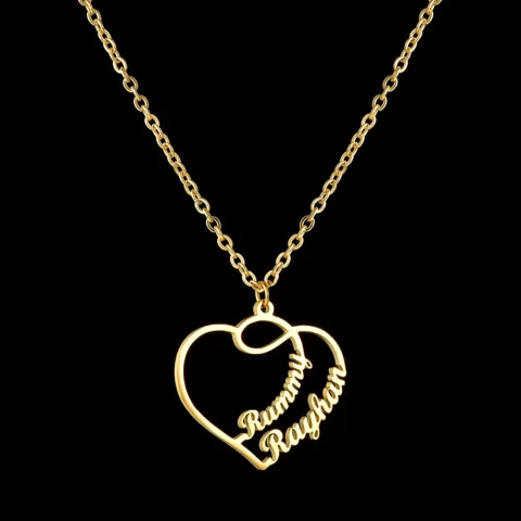 Couple Heart Name Pendant, Heart, Love, necklace