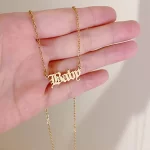 Gothic, Name Pendant, Single Name Necklace