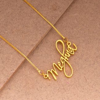 Cursive, Curved, Signature Name Necklace