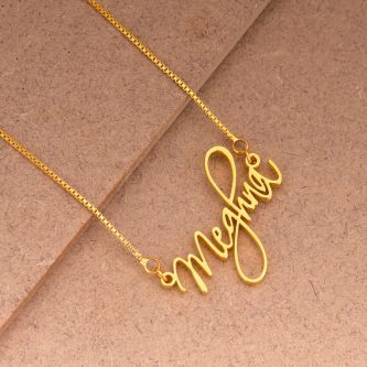 Cursive, Curved, Signature Name Necklace