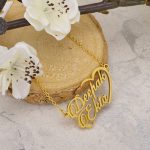 Half, Heart, Couple Name Necklace