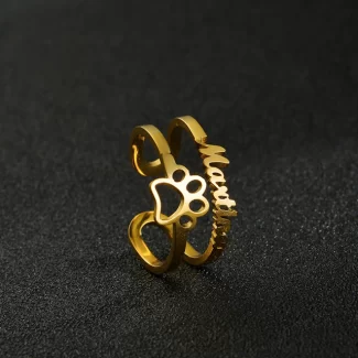 Panda Footprint Name Ring