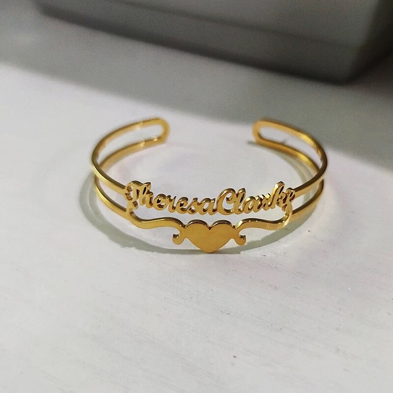 14k Gold Custom Made Personalized Diamond Name Bracelet