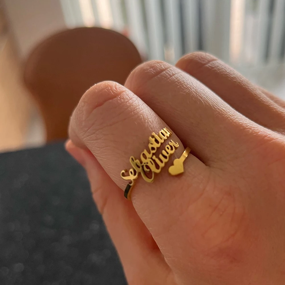 Buy Double Name Ring Two Name Ring in Sterling Silver, Gold and Rose Gold  Personalized Gift for Mom Best Friend Gift RM75F68 Online in India - Etsy