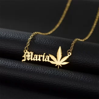 Leaves Name Necklace