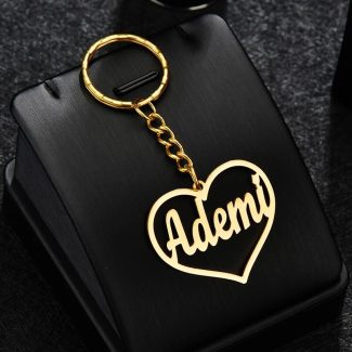 Name In Heart Keychain