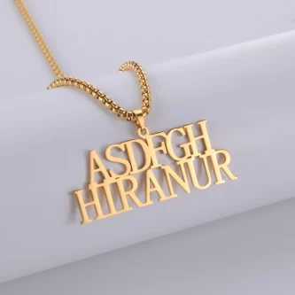 Large Size Box Font Name Necklace