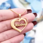 Bold Heart Name Necklace – Hasina hand product image