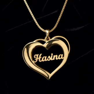 Bold Heart Name Necklace – Hasina hero product image