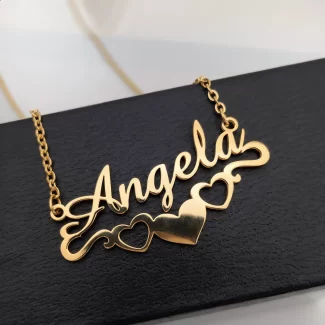 Bottom Heart Name Necklace – Angela hero product image