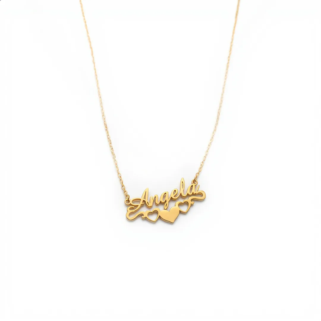 Bottom Heart Name Necklace – Angela white product image