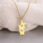 Three Butterfly Style Readymade Necklace, Butterfly Pendant