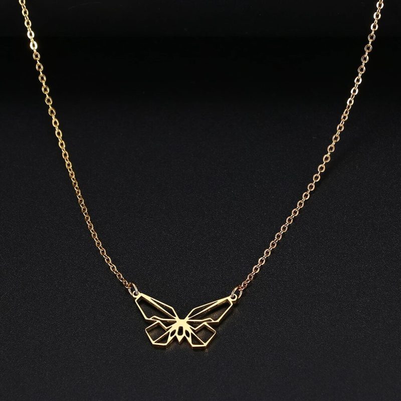 Stylish Butterfly Readymade Necklace, Butterfly Geometric Pendant