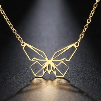 Stylish Butterfly Readymade Necklace, Butterfly Geometric Pendant