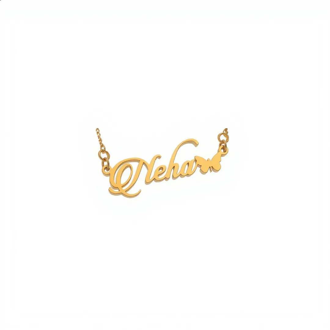 Butterfly Style Name Necklace Neha – white studio