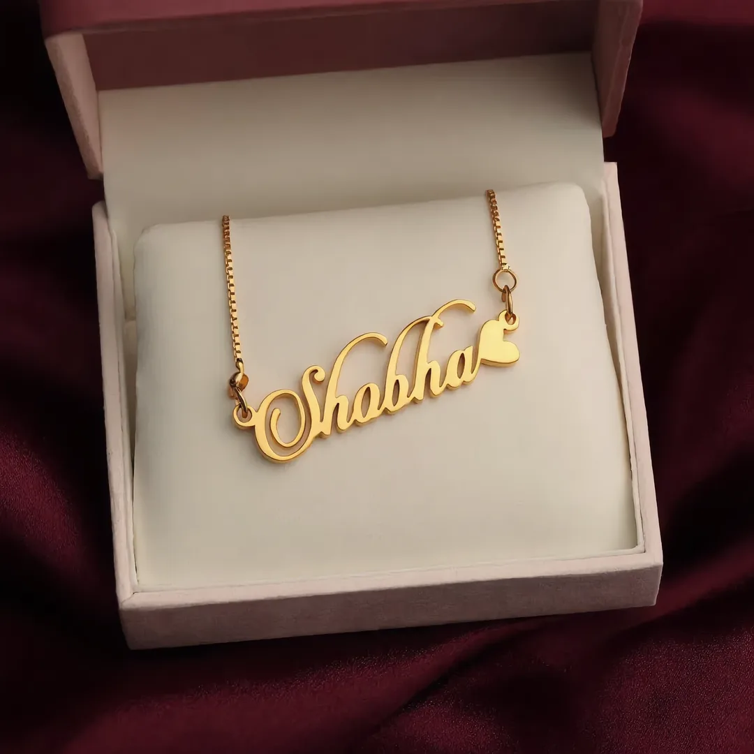 Candlescript Heart Style Name Necklace โ gift view Candlescript Heart Style Name Necklace Shobha gift product photo