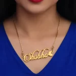 Candlescript Heart Style Name Necklace Shobha neck product photo