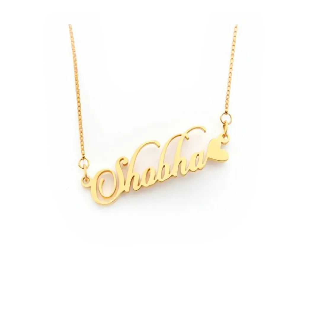 Candlescript Heart Style Name Necklace โ white view Candlescript Heart Style Name Necklace Shobha on white background