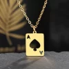 Ace Playing Card Readymade Necklace, Ace of Spades Pendant