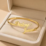 Couple Name With Heart Kada in premium gift box – personalized jewellery