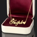 Crown With Heart Name Necklace Niyah gift product photo