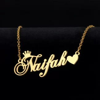 Crown With Heart Name Necklace Niyah hero product photo