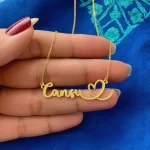 Curvy Heart Name Necklace – Cansu hand product image
