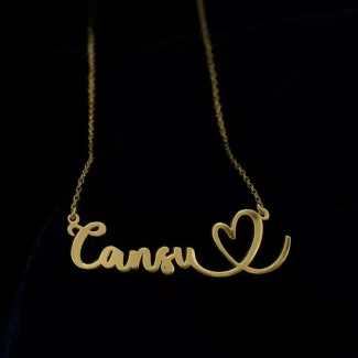 Curvy Heart Name Necklace – Cansu hero product image
