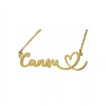 Curvy Heart Name Necklace – Cansu white product image