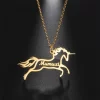 Unicorn Name Style Necklace, Lovely Unicorn Animal Personalized Custom Name Necklace