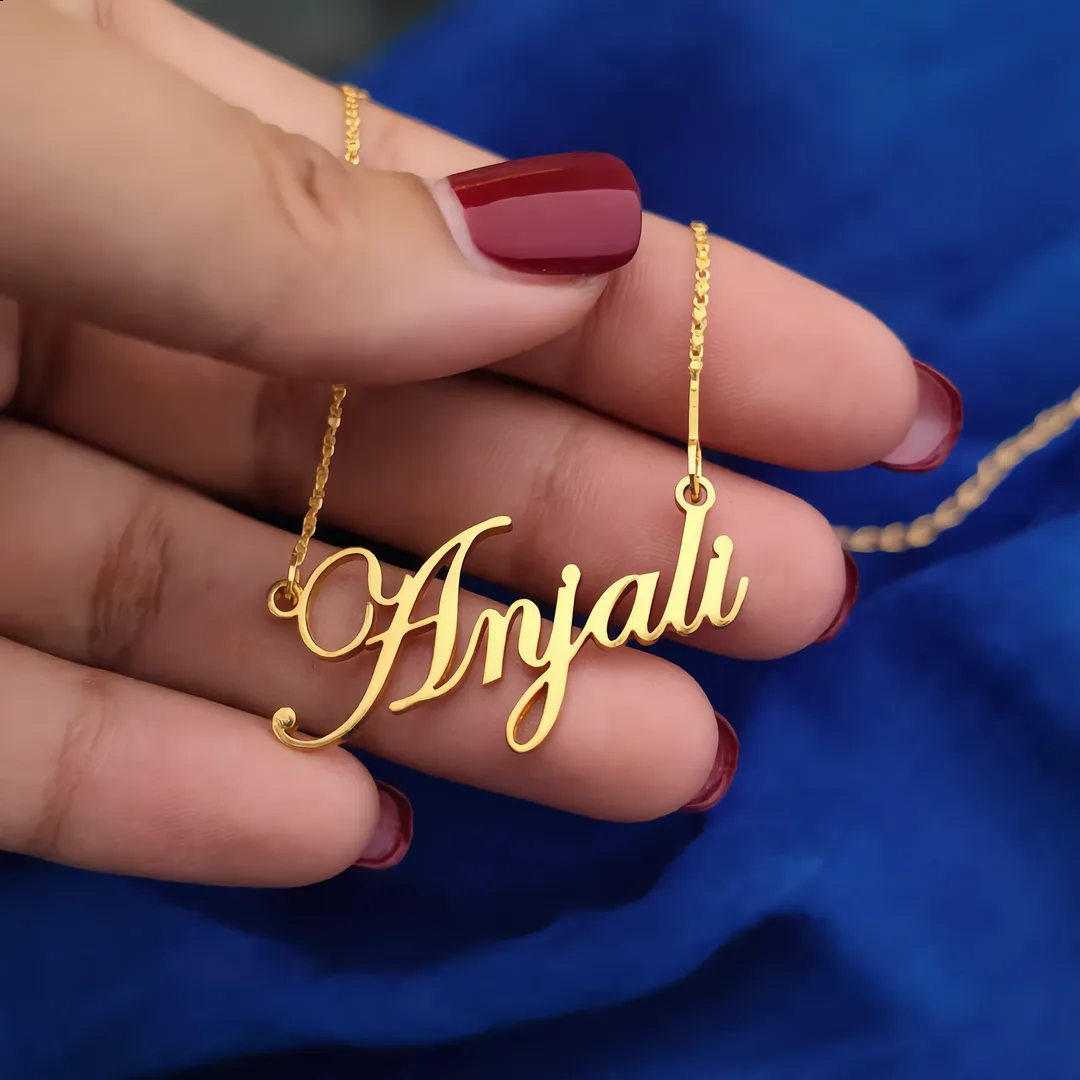 Customized Name Pendant Anjali hand product photo
