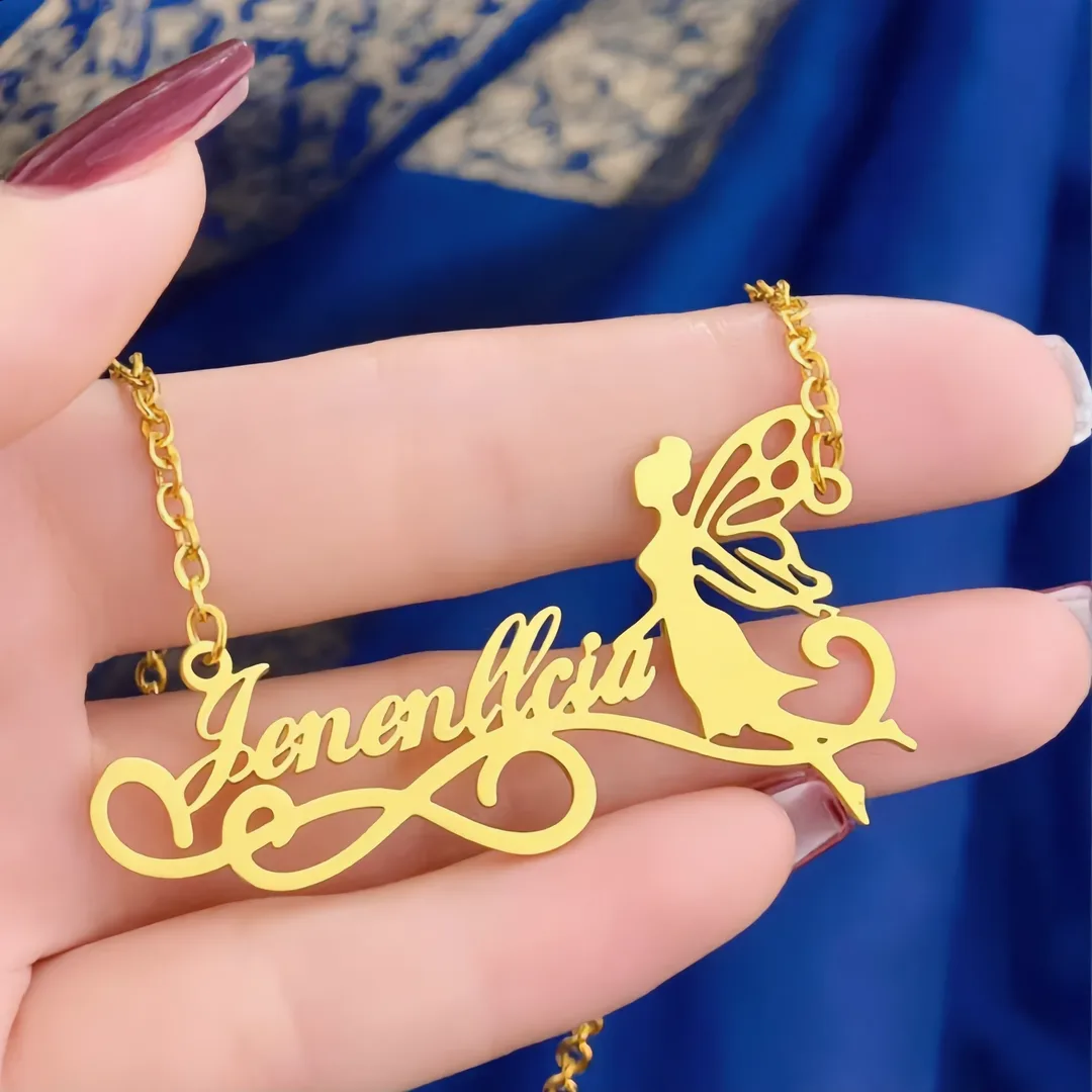 Fairy Angel Name Pendant exact sample hand product photo