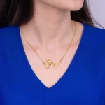 Crown Name Necklace Riya – indian female neck