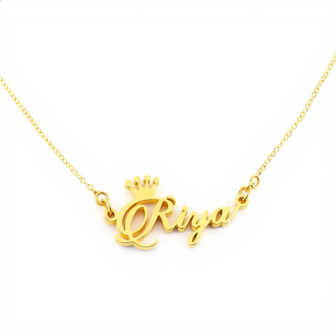 Crown Name Necklace Riya – white studio