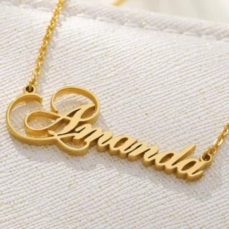 Stylish, Waving, Name Pendant, Necklace