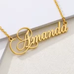 Stylish, Waving, Name Pendant, Necklace