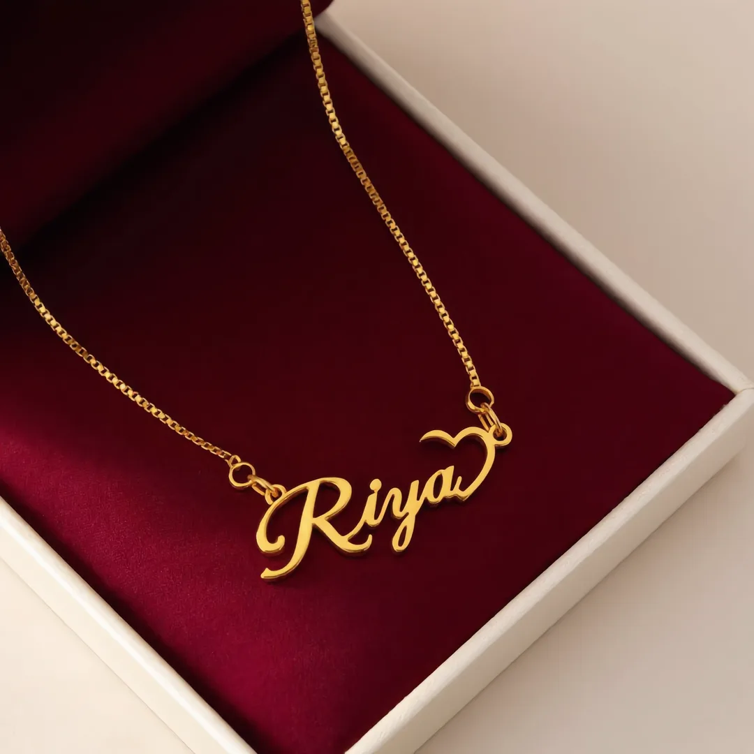 Half Heart Name Necklace – Riya gift product image