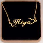 Half Heart Name Necklace – Riya hero product image