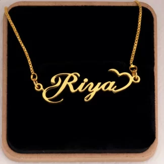 Half Heart Name Necklace – Riya hero product image