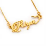 Half Heart Name Necklace – Riya white product image