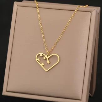 Heart & Star Design Readymade Necklace