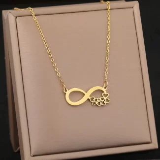 Heart Infinity Design Readymade Necklace
