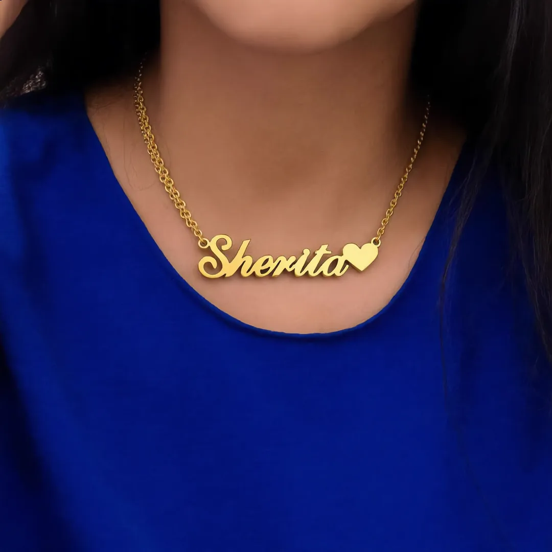 Heart Name Pendant Shenita neck product photo