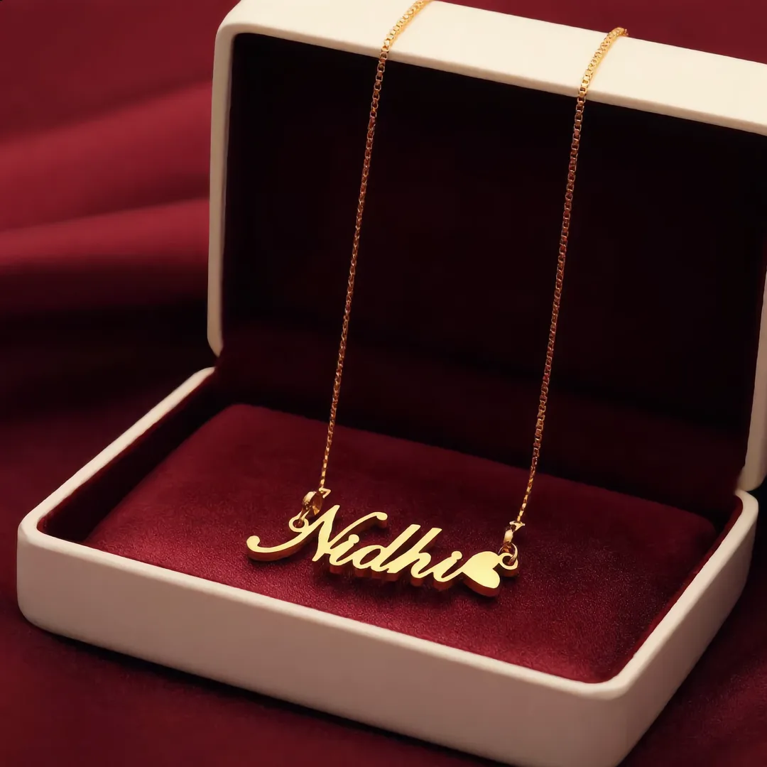 Heart Style Name Necklace Nidhi gift product photo