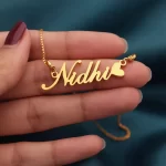 Heart Style Name Necklace Nidhi hand product photo