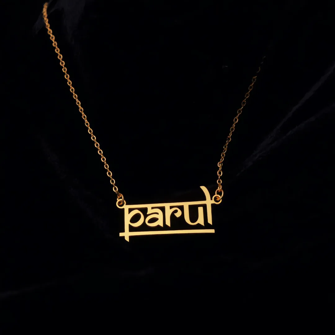 Indic Style Name Necklace – parvi hero product image