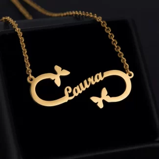 Infinity Butterfly Name Pendant – Laura hero product image