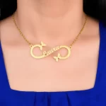 Infinity Butterfly Name Pendant – Laura neck product image