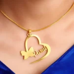 Inside Heart Name Necklace – Poonam neck product image