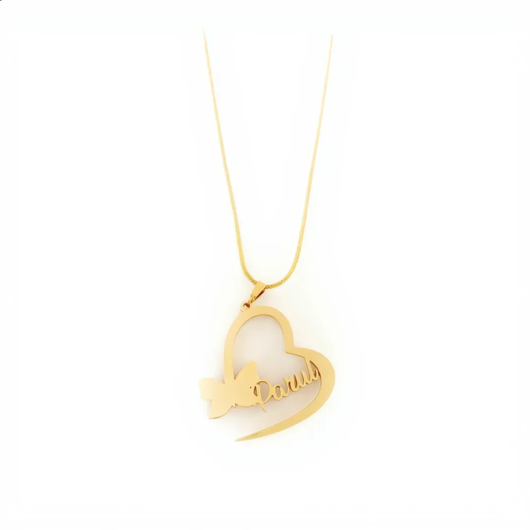 Inside Heart Name Necklace – Poonam white product image